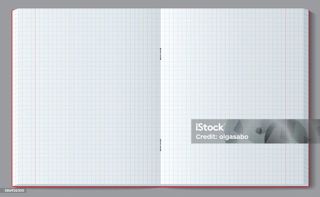 Square Open Note Open Squared Notebook With Soft Transparent Shadow Stock Illustration ...