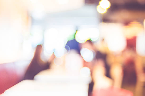 istock Blurred background,Customer dinner at restaurant with bokeh ligh 586926684