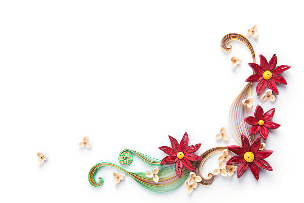 istock flowers made quilling on a light background 586927966