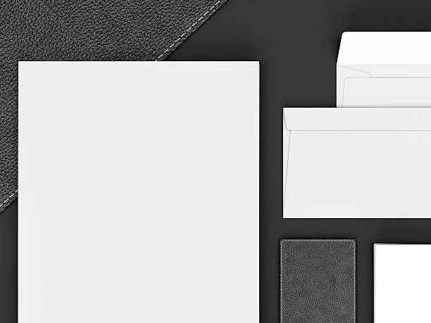 istock Brown branding mockup. Template set on black background.. 586930012