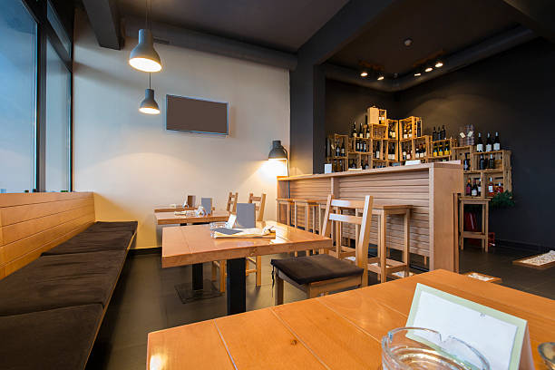 Interior of a modern wine bar
