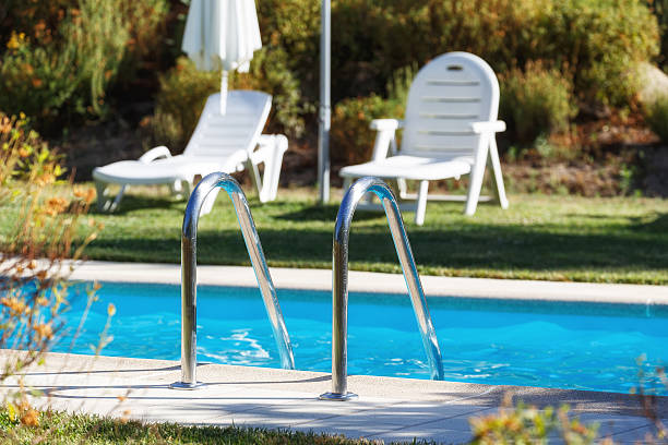 istock Swimming pool in a sunny day 586931802