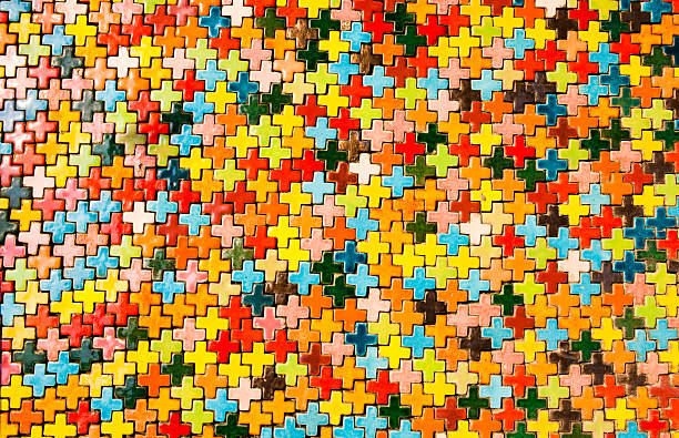 istock Colorful bricks decorate on the wall. 586931824