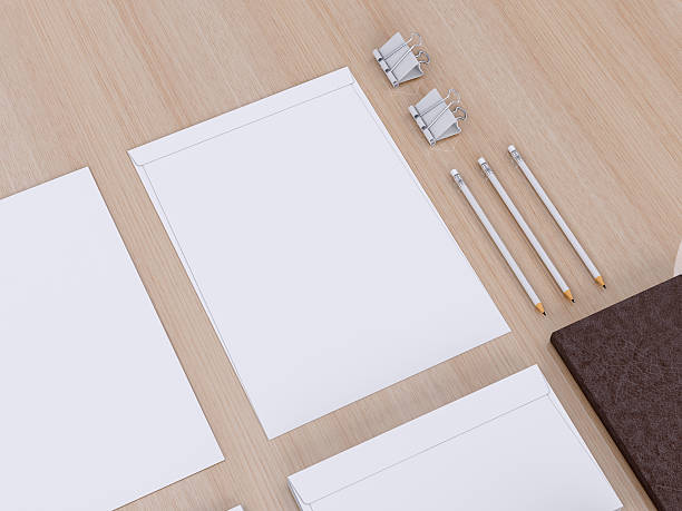 istock Brown branding mockup. Template set on black background.. 586935710