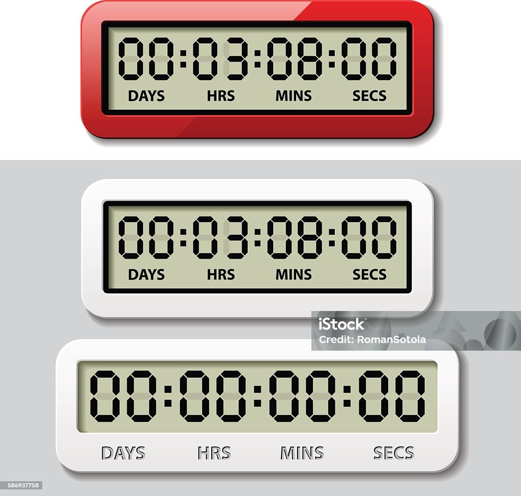 Lcd Counter Countdown Timer Stock Illustration - Download Image Now ...