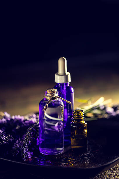 olejek do aromaterapii - lavender lavender coloured flower homeopathic medicine zdjęcia i obrazy z banku zdjęć