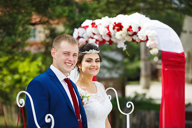 istock The couple at the wedding ceremony 586939484