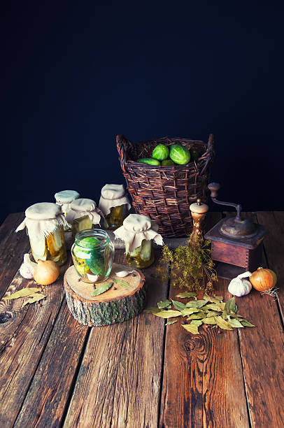 istock Preparation of pickles in jars 586940400