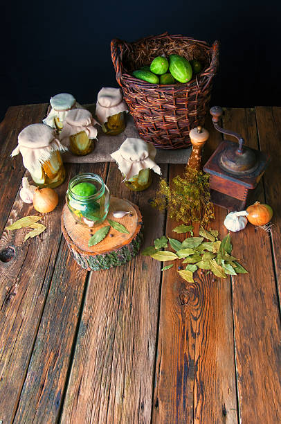 istock Preparation of pickles in jars 586940650