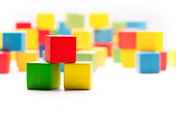 Toy Blocks Cubes, Three Wooden Babies Building Boxes, Empty Cubics Toy Blocks Cubes, Three Wooden Babies Building Boxes, Empty Colored Cubics block cube pyramid built structure stock pictures, royalty-free photos & images