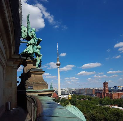 Berlin television tower and view from Cathedral
