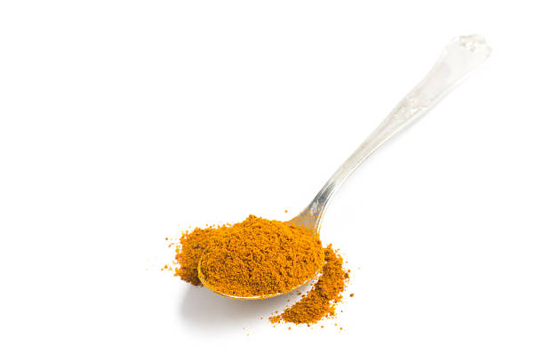 istock Close-up on a Turmeric powder into a spoon 586943020