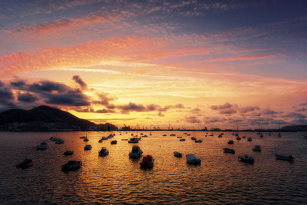 istock Boats in Getxo at evening 586943706