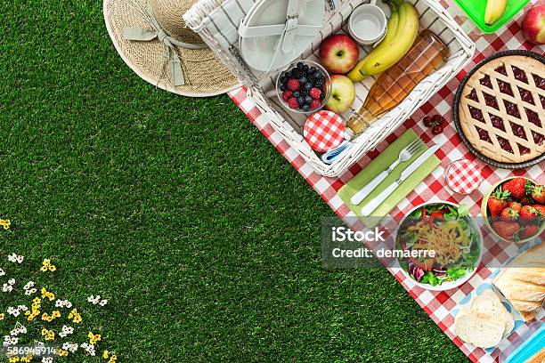 Picnic At The Park Stock Photo - Download Image Now - Picnic, Summer, Picnic Basket