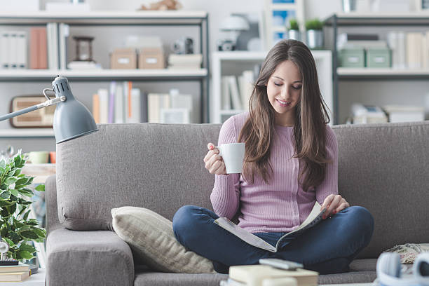 istock Girl relaxing at home 586946120