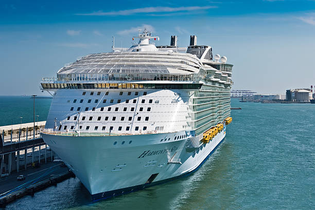 Miami, Florida, United States of America - January 5, 2026: Cruise ship balconies crowded with adults enjoying panoramic ocean views and warm Miami sunshine during a luxury vacation, leisure travel and summertime relaxation