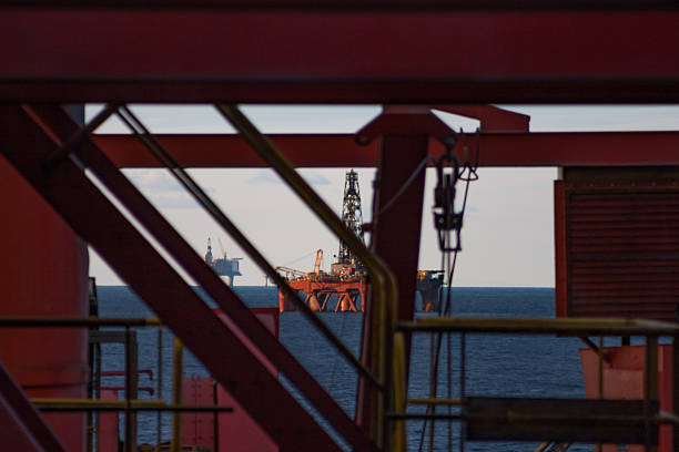 istock oil rig production platform at sea 586946616