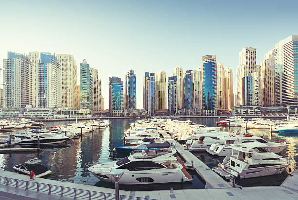 istock Dubai Marina at sunset, United Arab Emirates 586946794