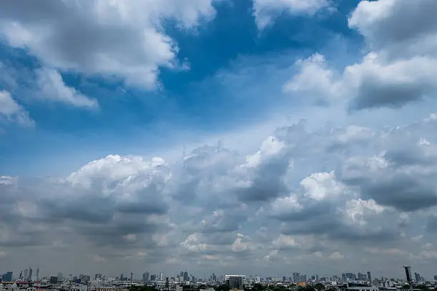 Photo of blue sky with cloud  in City.