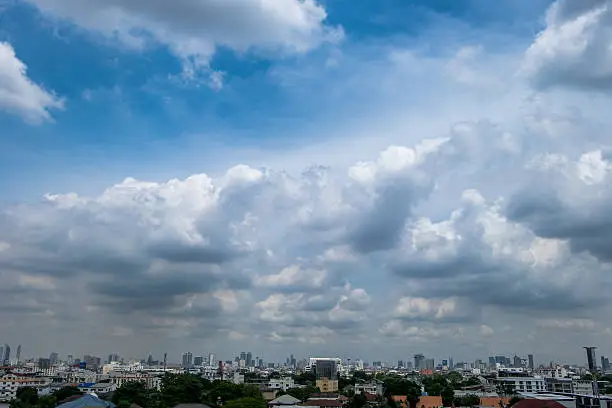 Photo of blue sky with cloud  in City.