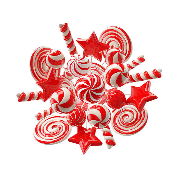 istock white-red lollipops isolated on white background 587185832