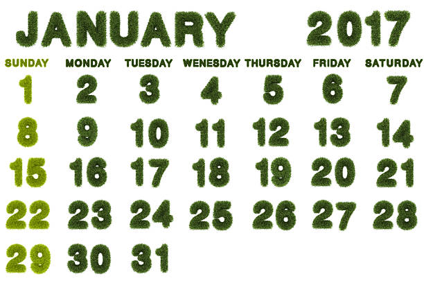 istock Calendar for January 2017 on white background, 587186528