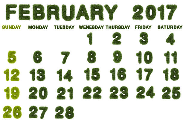 istock Calendar for February 2017 on white background 587186564