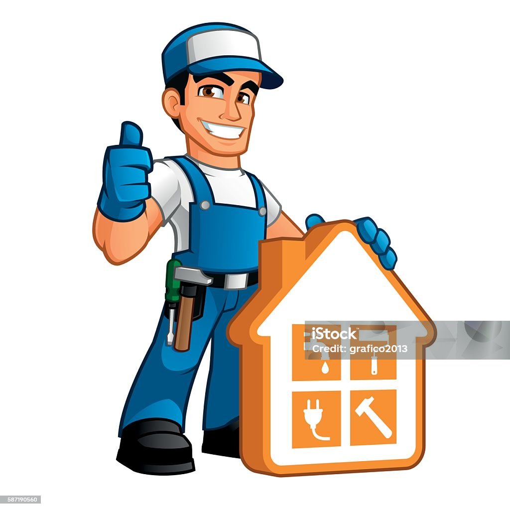 Handyman Stock Illustration - Download Image Now - Cartoon, Repairman, Men  - iStock