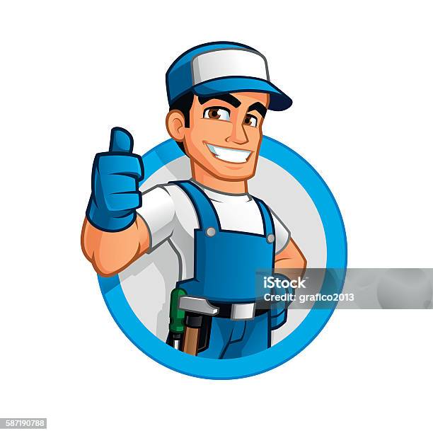 Handyman Stock Illustration - Download Image Now - Plumber, Cartoon, Construction Worker