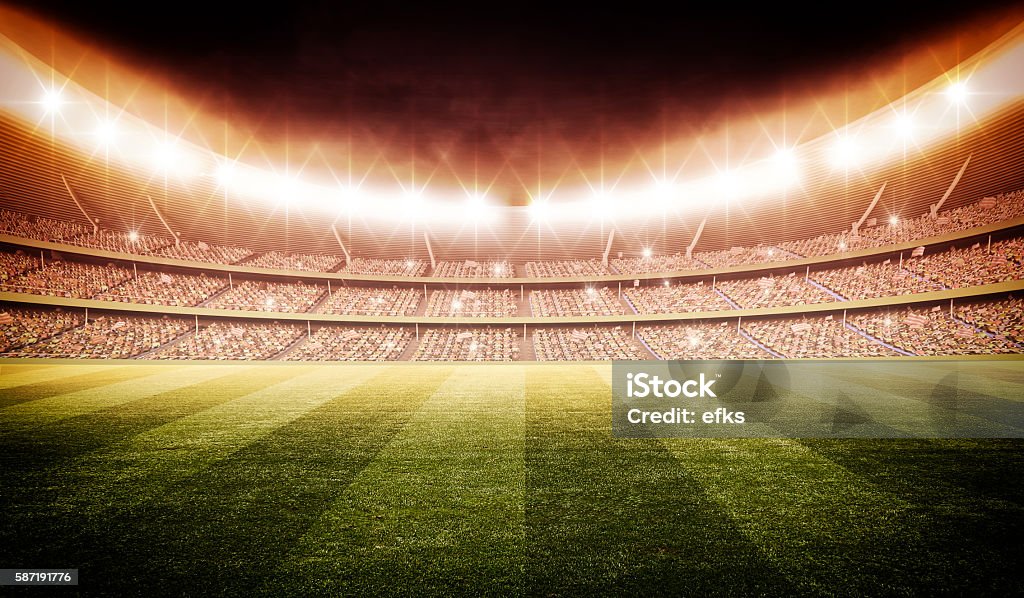 stadium 3d The imaginary stadium is modelled and rendered. Soccer Stock Photo