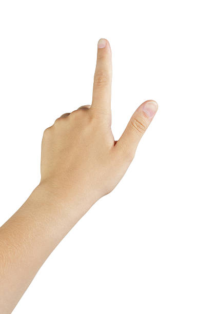 istock female teen left hand touch gesture 587192194