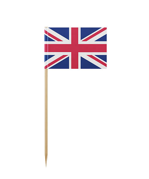 Tiny Flag of United Kingdom on a Toothpick Tiny flag of United Kingdom  on a toothpick. The flag has nicely detailed paper texture, High quality 3d render. Isolated on white background. Clipping path is included.  cocktail stick stock pictures, royalty-free photos & images