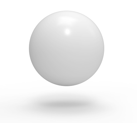 The white sphere is modelled and rendered.