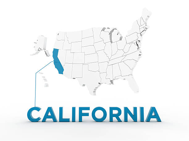 USA, State of California USA 3d render, State of California delaware us state stock pictures, royalty-free photos & images