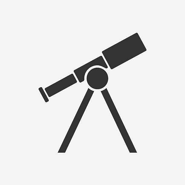 ilustraciones, imágenes clip art, dibujos animados e iconos de stock de icono del telescopio. ilustración vectorial - telescopio