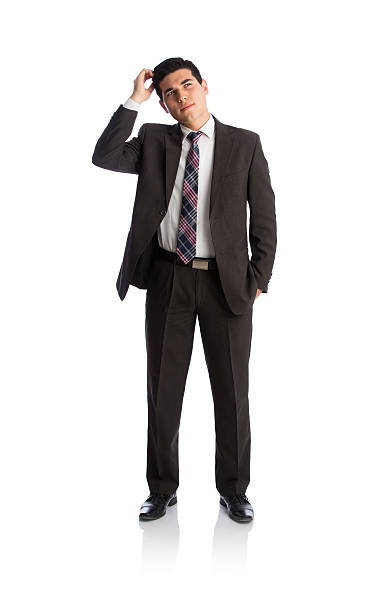 istock Young businessman standing and worrying 587201302