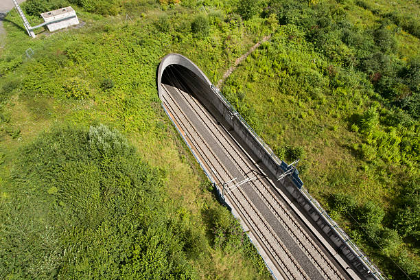istock Tunnel entrance ICE highspeed railroad track 587203368