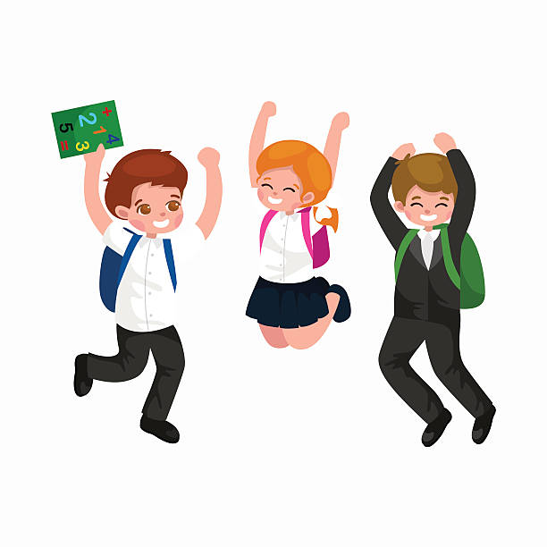 little girl and boy with school backpack books, back to little girl and boy with school backpack and books, back to school concept vector illustration melting girl stock illustrations