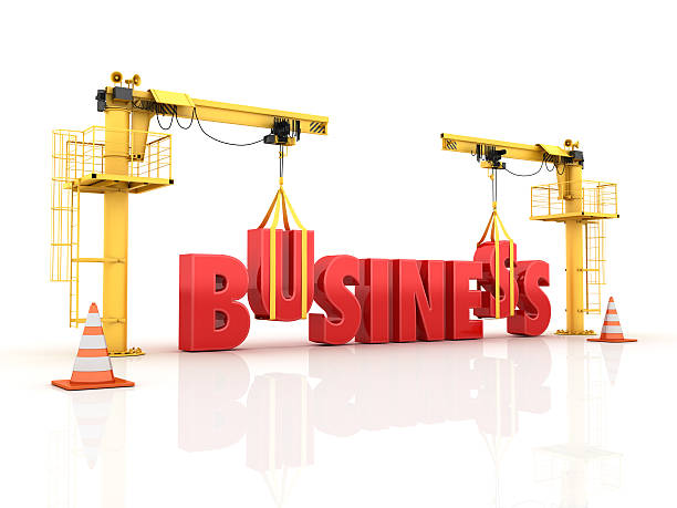 istock Cranes building the BUSINESS Word 587206494