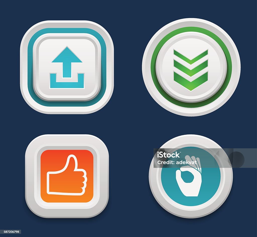 Web Buttons Vector Set Stock Illustration - Download Image Now ...