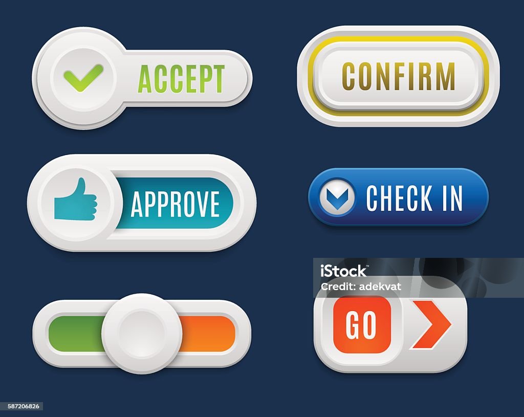 Web Buttons Vector Set Stock Illustration - Download Image Now ...
