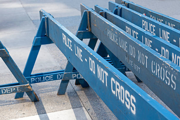 istock Police do not cross fences 587209806