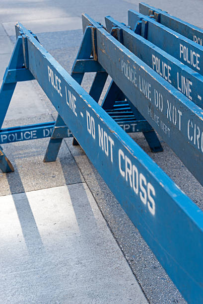 istock Police do not cross fences 587209846