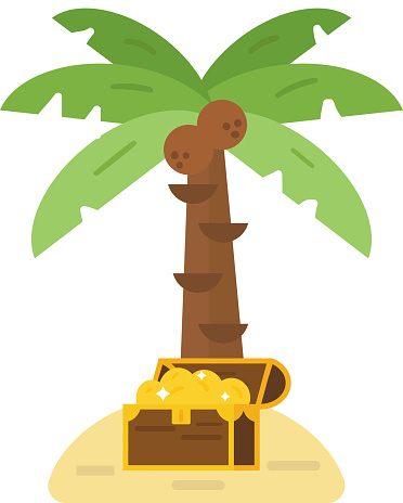 Treasure island vector illustration.