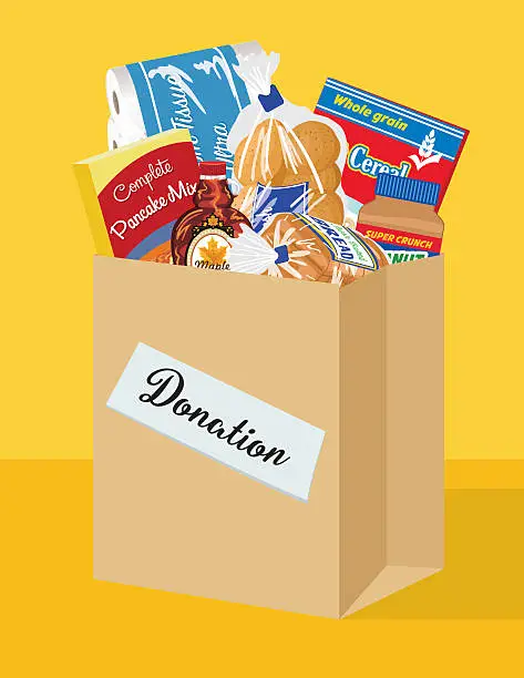 Vector illustration of Food Bank Donation Concept