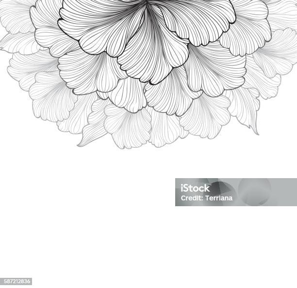 Flower Sketching Background Floral Pattern Flourish Border Stock Illustration - Download Image Now