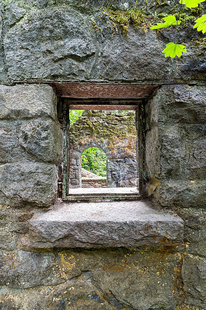 istock Looking Through the Window of Stone House 587213006