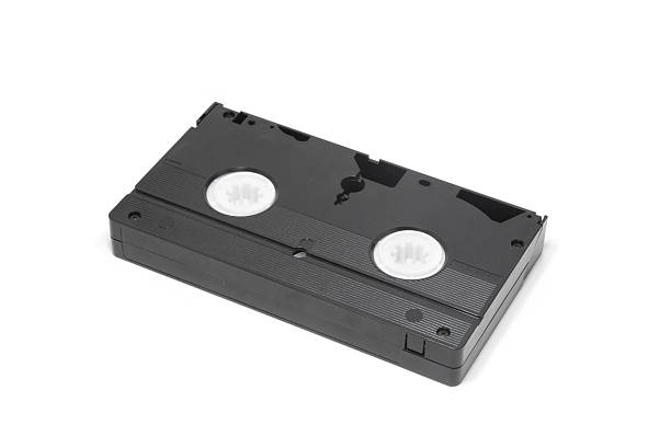 Old vhs tape isolated on white background.