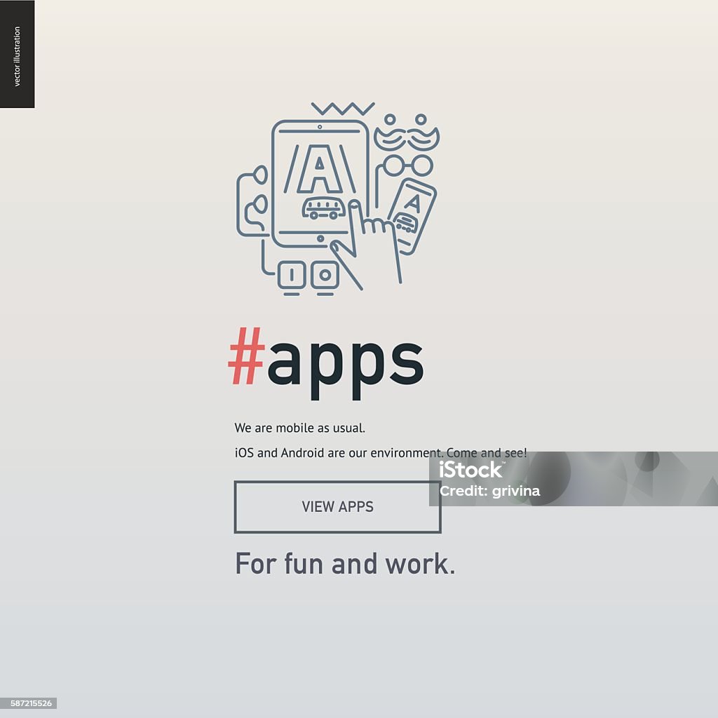 App Development Block App Development Block Website Template Stock Illustration - Download ...