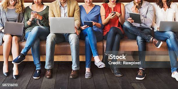 Diversity People Connection Digital Devices Browsing Concept Stock Photo - Download Image Now